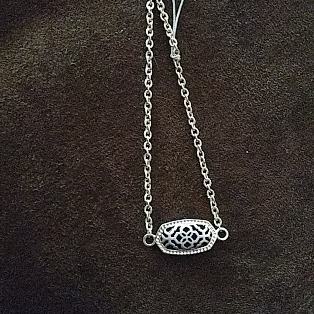 Elaina Gold Adjustable Chain  in Silver Filigree